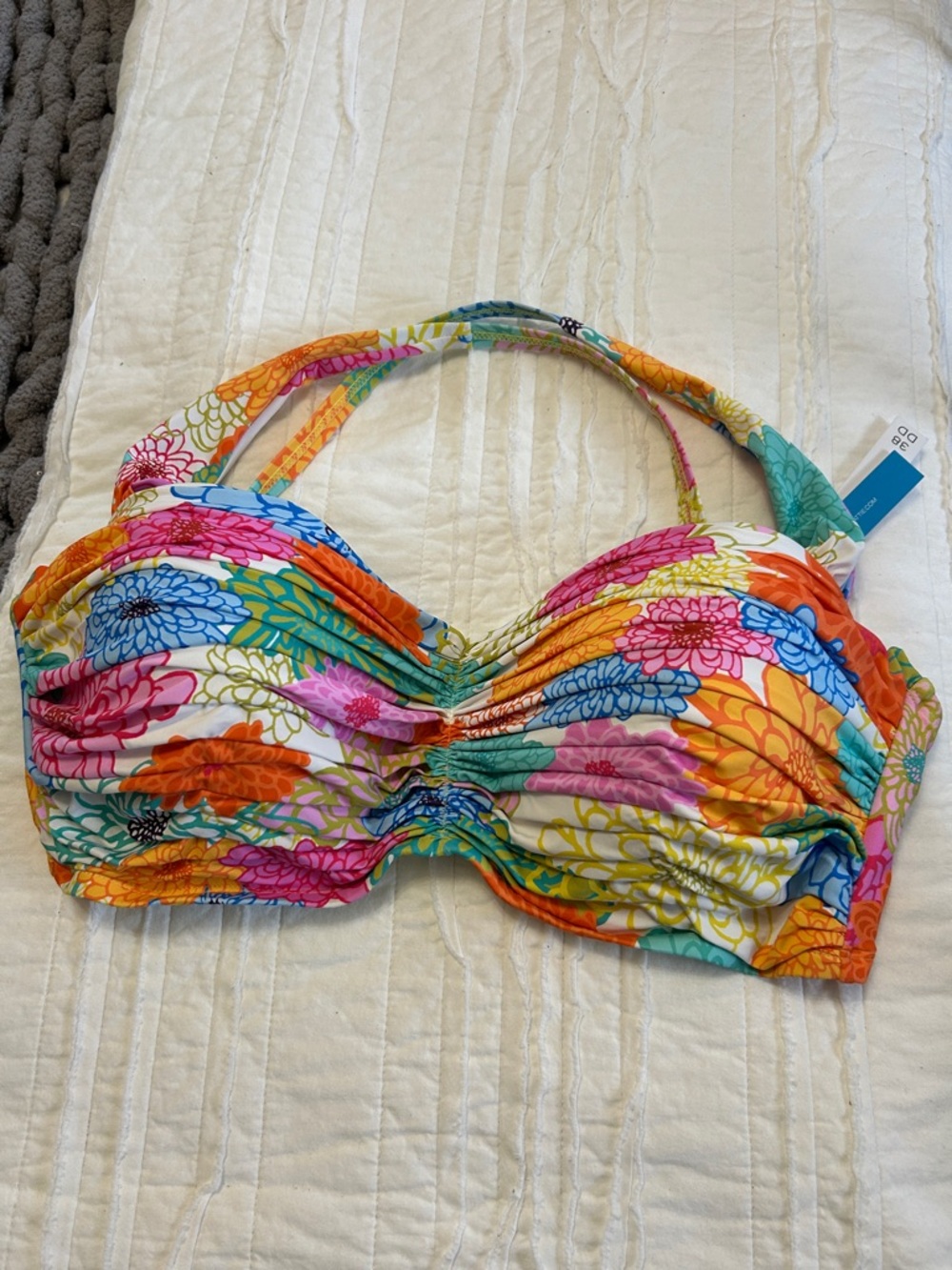 Bleu Rod Beattie Multicolor Floral Bandeau Bikini Top